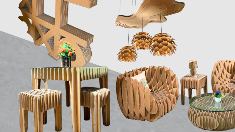 Cardboard furniture Eco-friendly furniture Eco-friendly sofa Recyclable furniture Eco-friendly Cardboard products