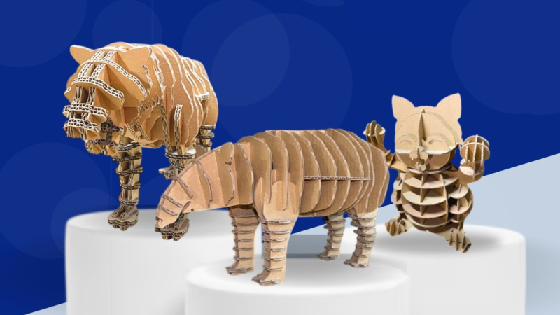 Cardboard animal origami Animal Origami Cardboard decoration Eco-friendly decoration Recyclable decoration Cardboard animal