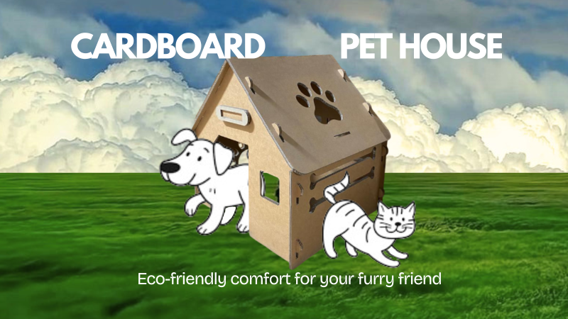 Cardboard pet house Eco-friendly cardboard pet house Recyclable pet house Eco-friendly pet house Cardboard pet house for furry friend Eco-friendly comfort for your furry friend Pet house for dog and cat